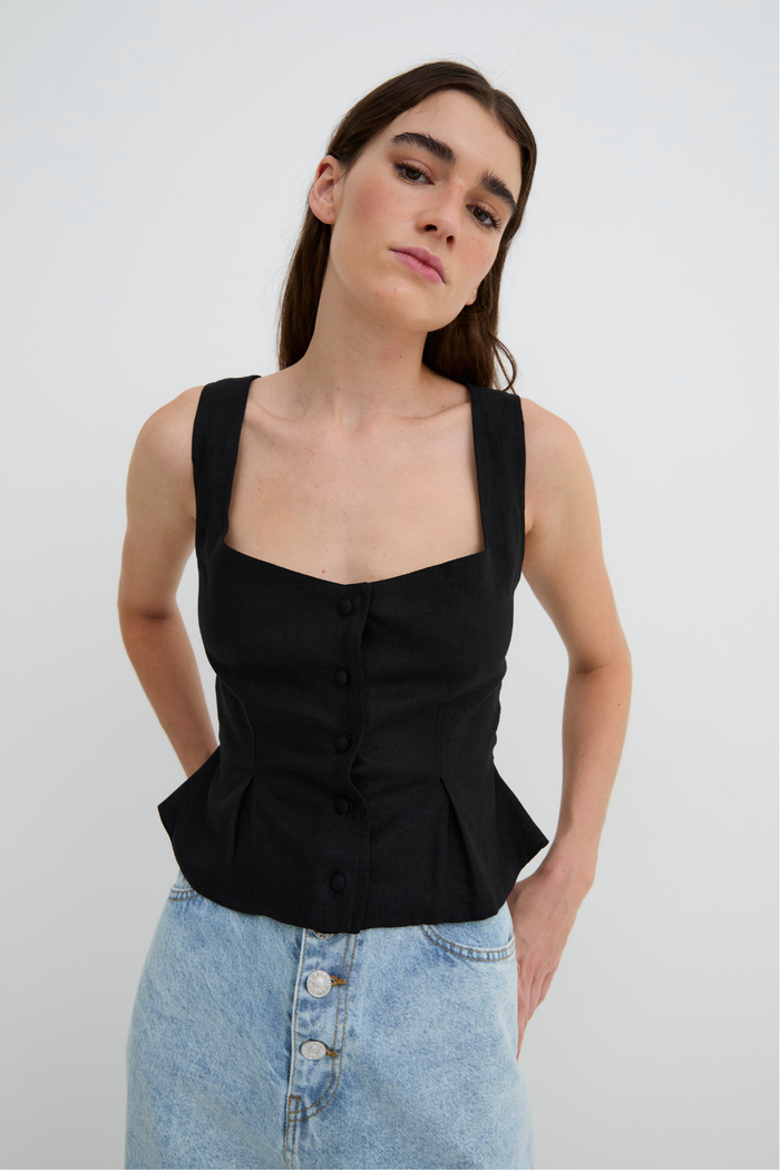 sophie and lucie TOP BORA HILO NEGRO Descuento