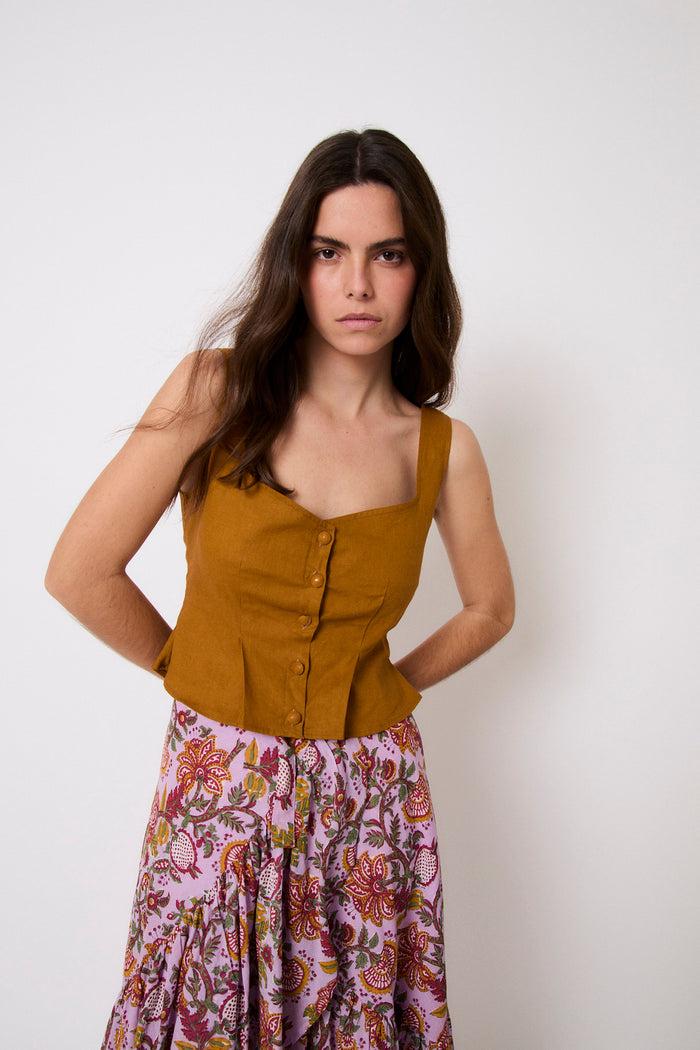sophie and lucie TOP BORA HILO CANELA Tienda