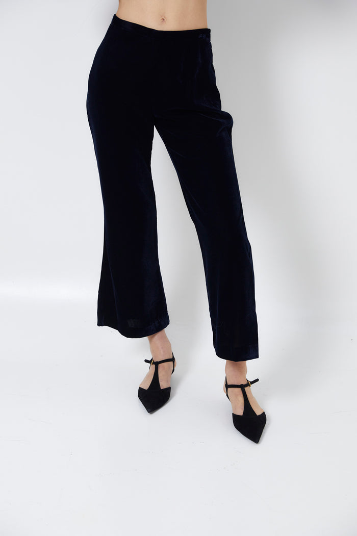 sophie and lucie PANTALÓN CROP VELVET MARINO Ofertas