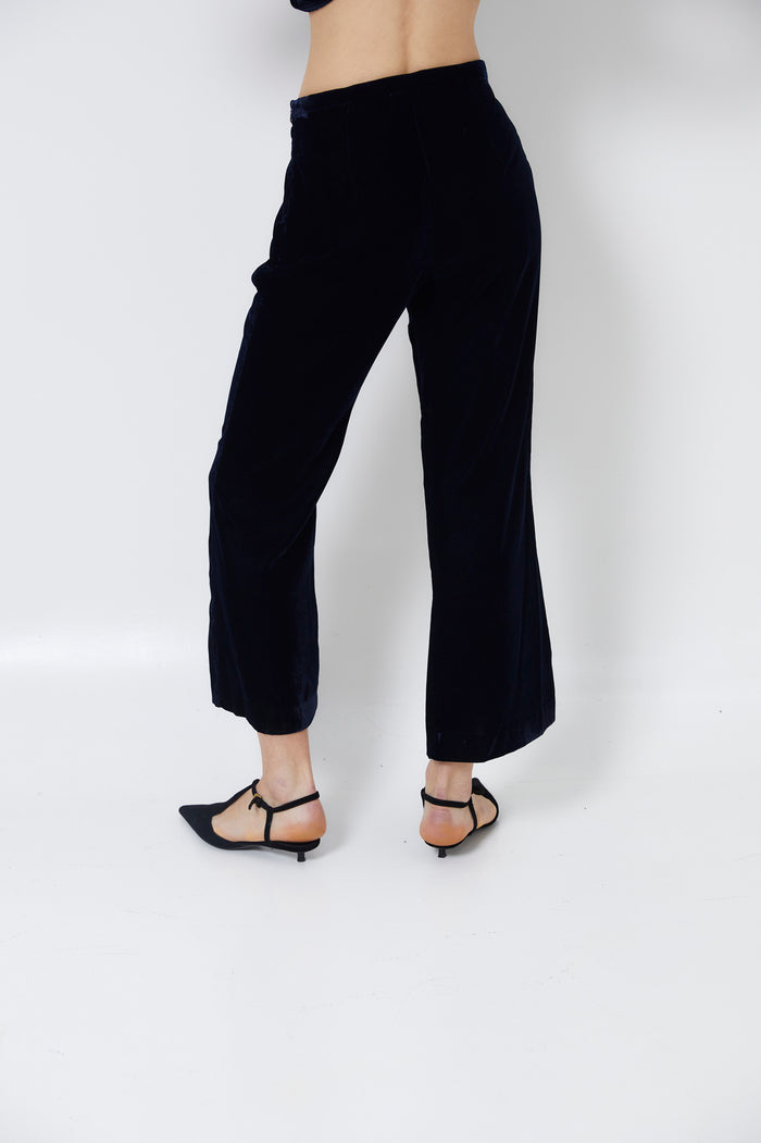 sophie and lucie PANTALÓN CROP VELVET MARINO Ofertas