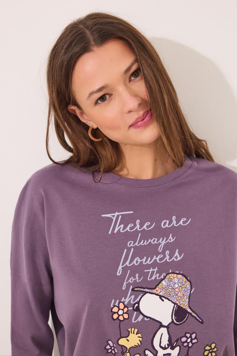 women'secret Pijama largo 100% algodón print Snoopy Rebajas de fábrica