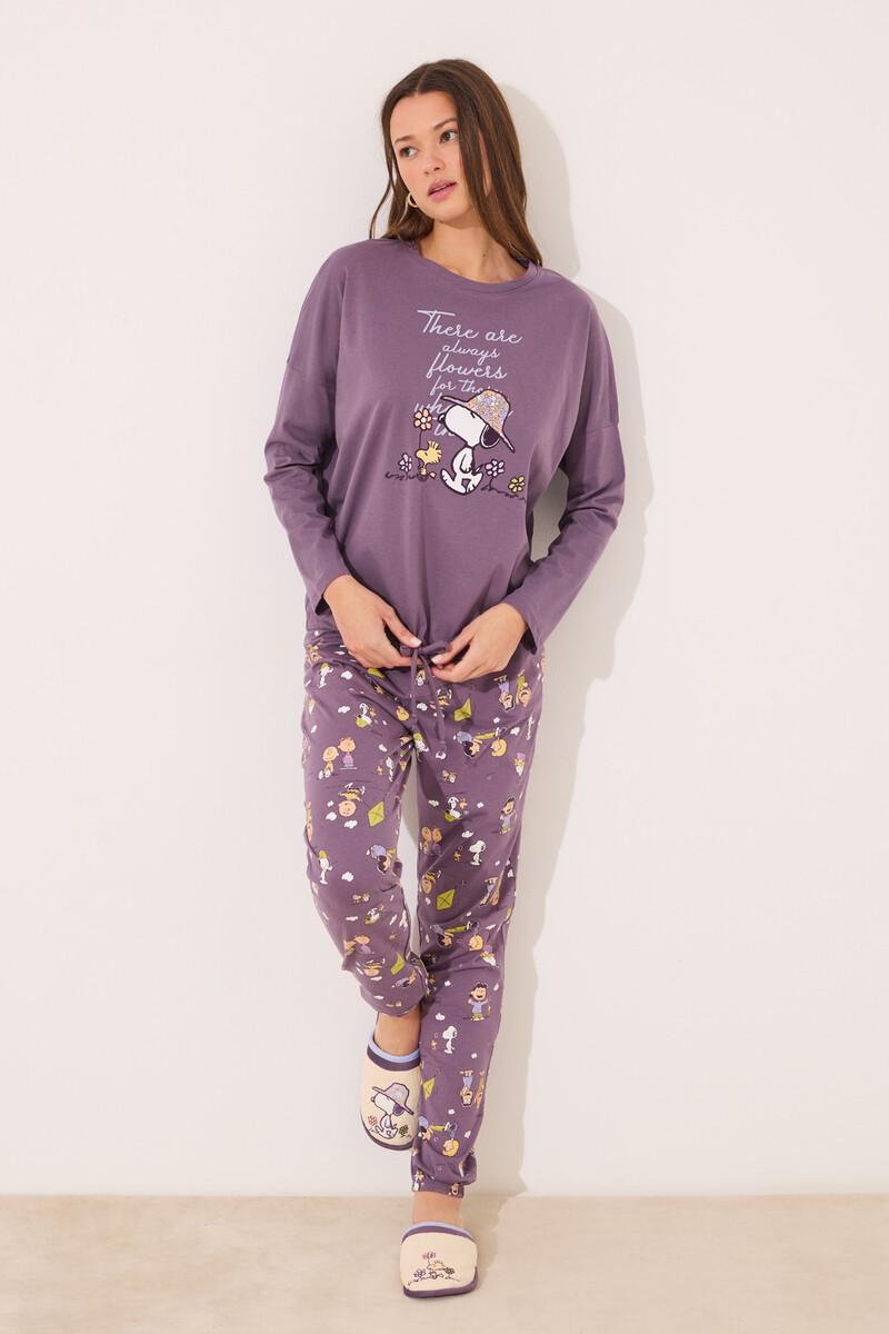 women'secret Pijama largo 100% algodón print Snoopy Rebajas de fábrica
