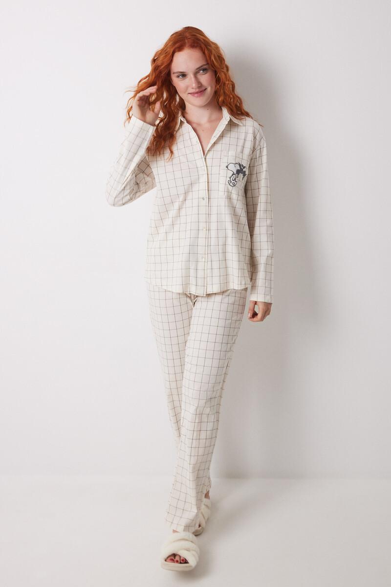 women'secret Pijama camisero largo 100% algodón cuadros Descuento