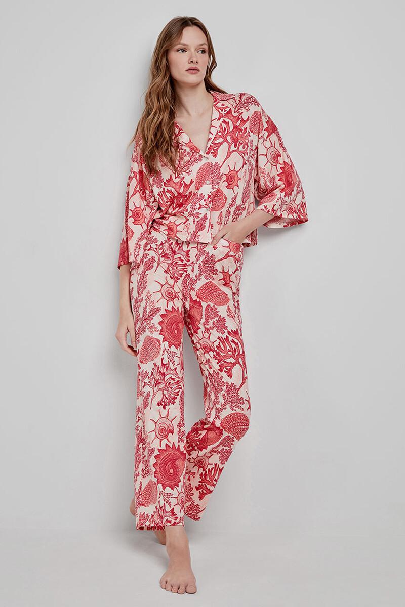 women'secret Pantalón largo pijama estampado corales Rebajas online
