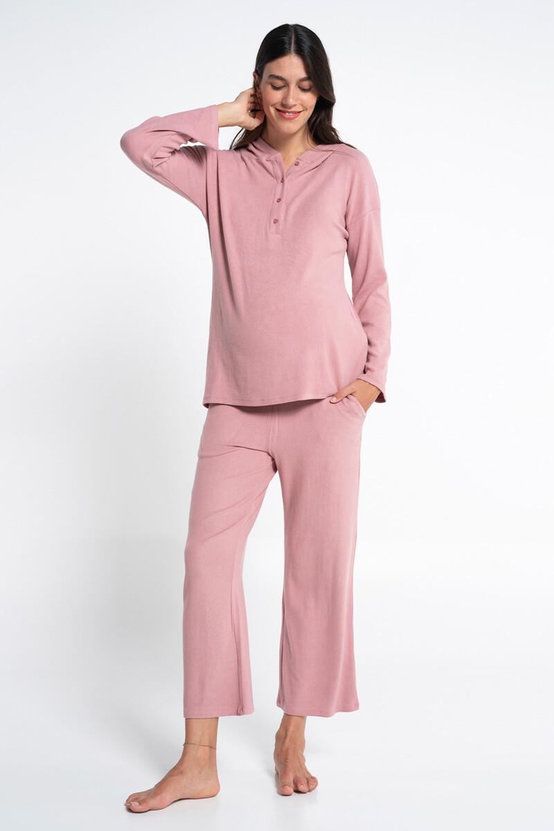 women'secret Pijama largo premamá de canalé con capucha
