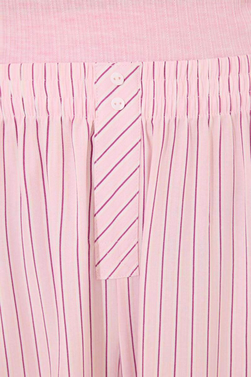 women'secret Pijama largo viscosa canalé rosa rayas COMPRAR AHORA