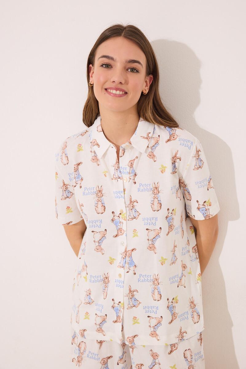women'secret Pijama camisero corto 100% algodón "Peter Rabbit" Último día