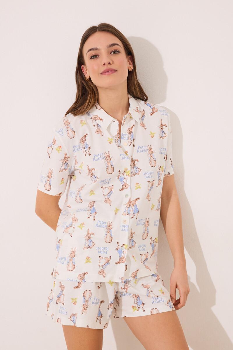 women'secret Pijama camisero corto 100% algodón "Peter Rabbit" Último día