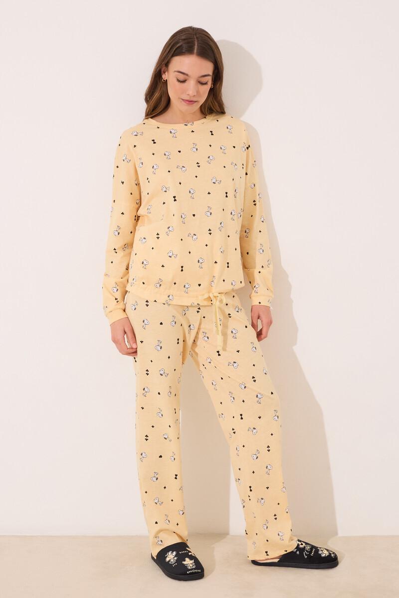 women'secret Pijama largo algodón Snoopy amarillo Precio de fábrica