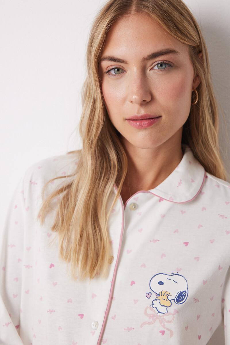 women'secret Camisón camisero 100% algodón rosa corazones Solo hoy