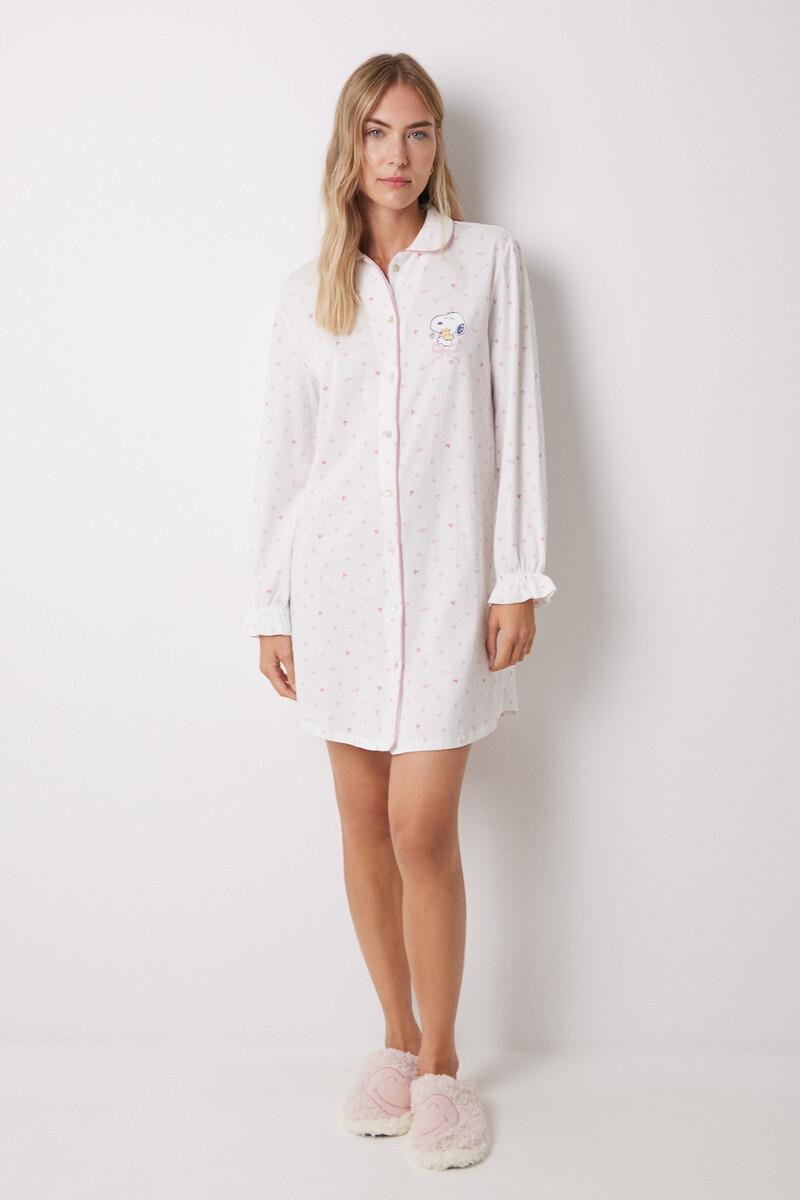 women'secret Camisón camisero 100% algodón rosa corazones Solo hoy