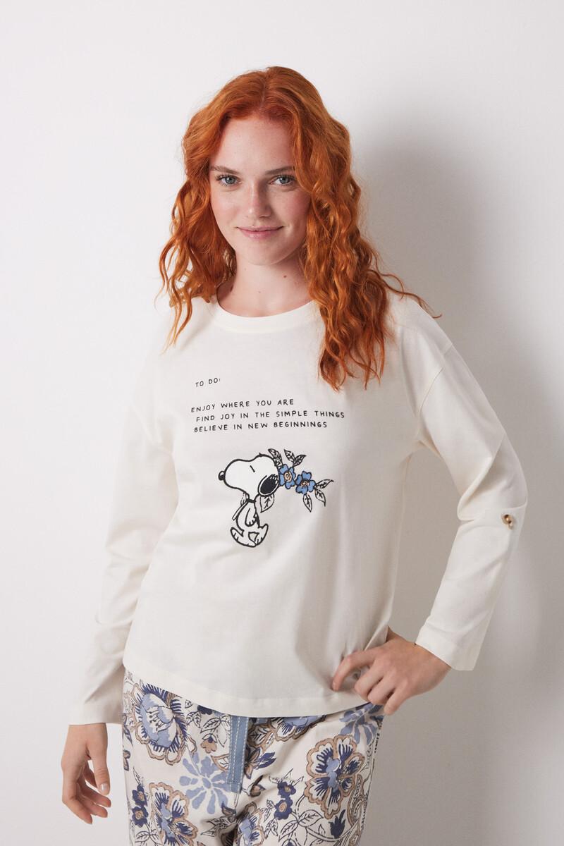 women'secret Camiseta manga larga 100% algodón Snoopy Promoción trimestral