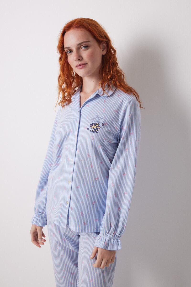 women'secret Pijama camisero largo 100% algodón azul rayas Grandes descuentos