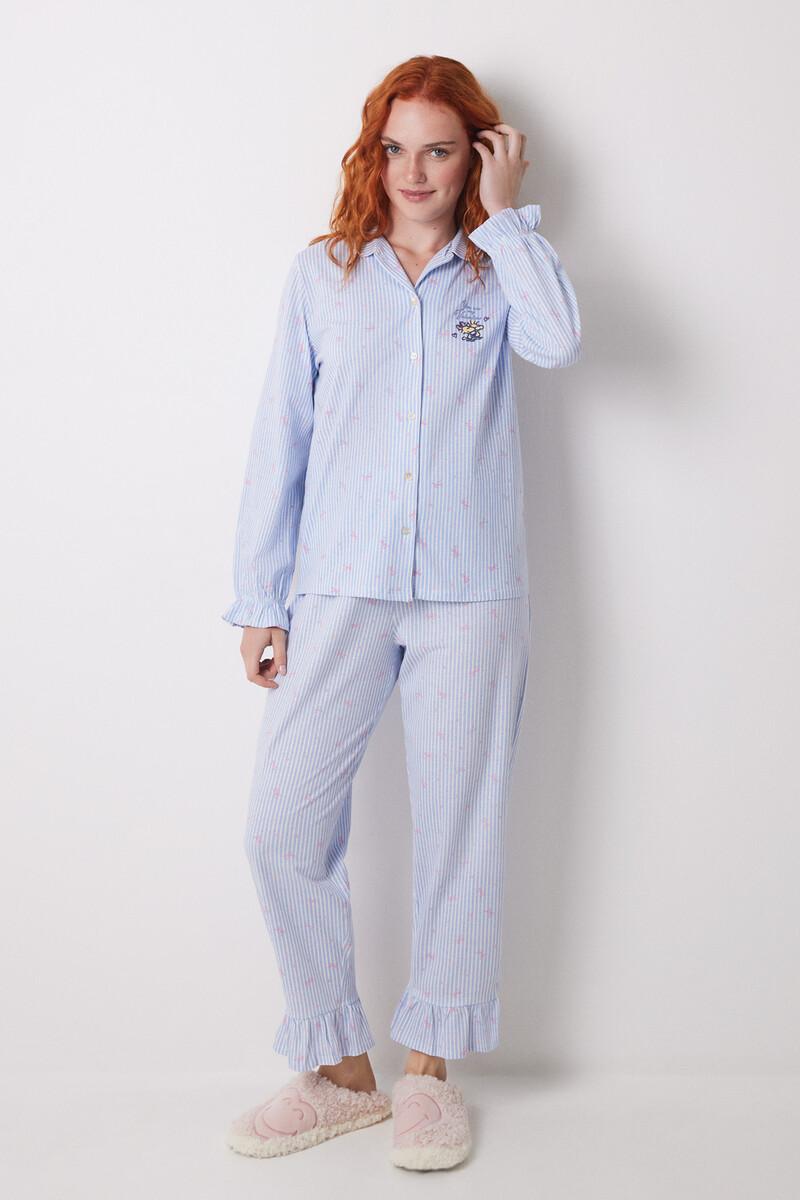 women'secret Pijama camisero largo 100% algodón azul rayas Grandes descuentos