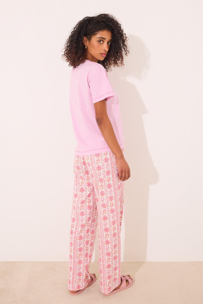women'secret Pantalón largo lounge 100% algodón flores Liquidación