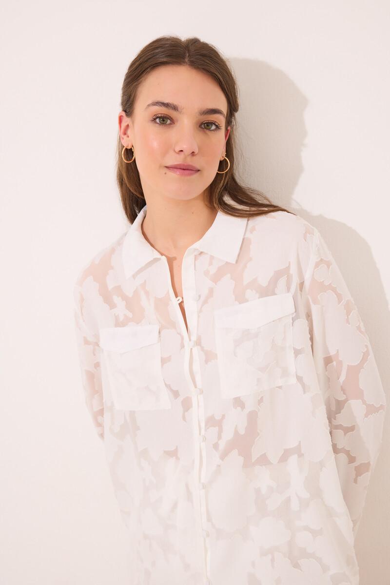 women'secret Pijama camisero largo satén blanco En oferta