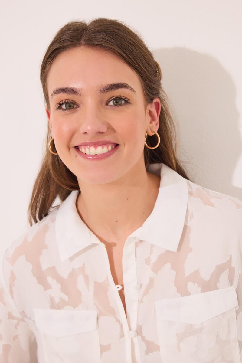 women'secret Pijama camisero largo satén blanco En oferta
