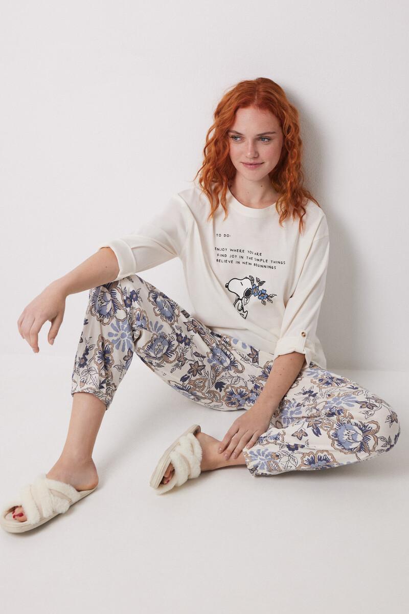 women'secret Pantalón largo carrot 100% algodón flores Última moda