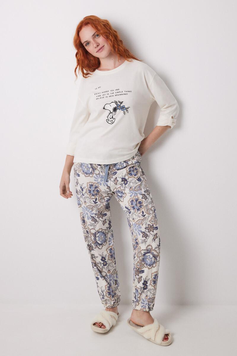 women'secret Pantalón largo carrot 100% algodón flores Última moda