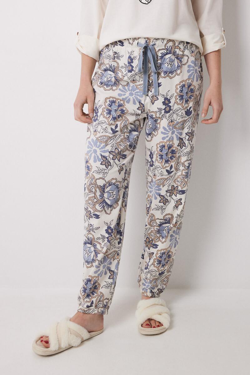 women'secret Pantalón largo carrot 100% algodón flores Última moda