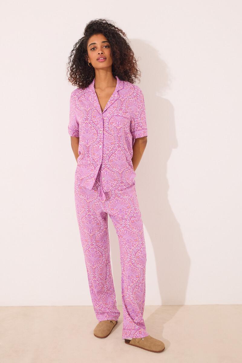 women'secret Pijama camisero viscosa estampado boho Ofertas especiales