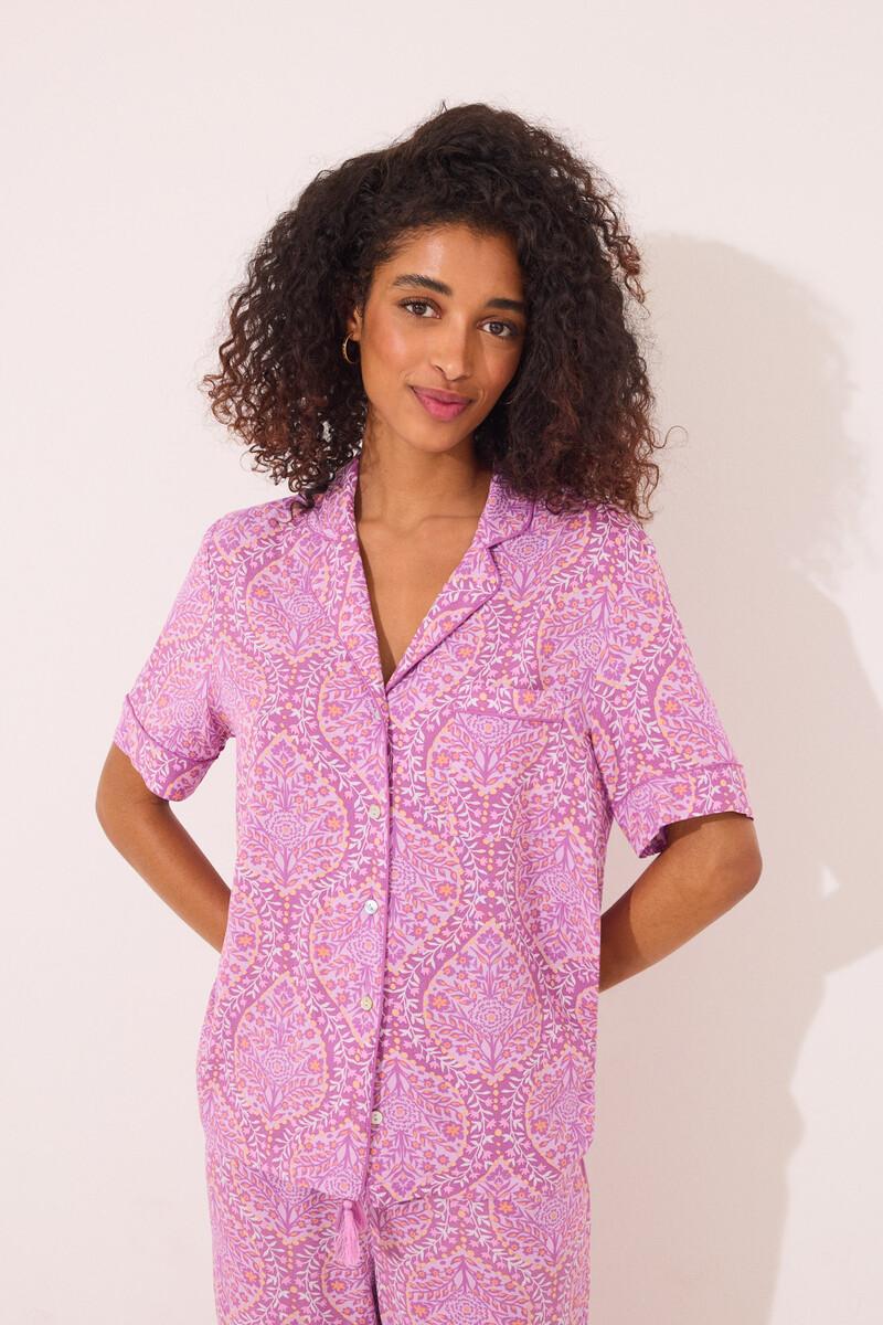 women'secret Pijama camisero viscosa estampado boho Ofertas especiales