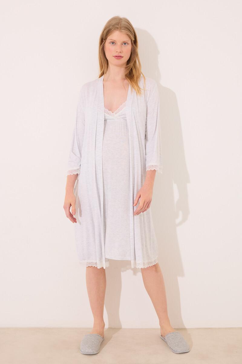 women'secret Bata midi "maternity" soft touch gris Rebajas de fin de temporada