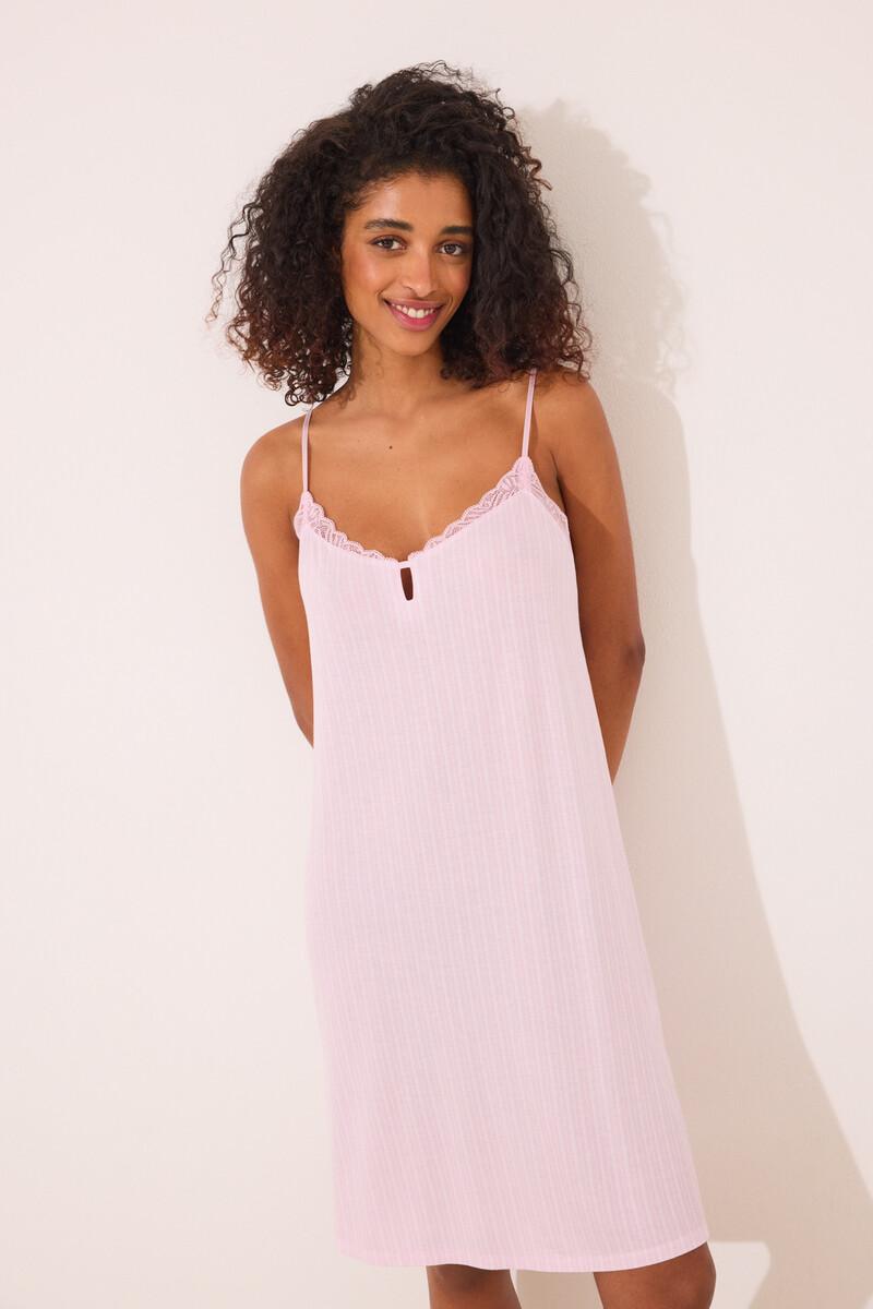 women'secret Camisón corto viscosa rosa Precio ultrabajo