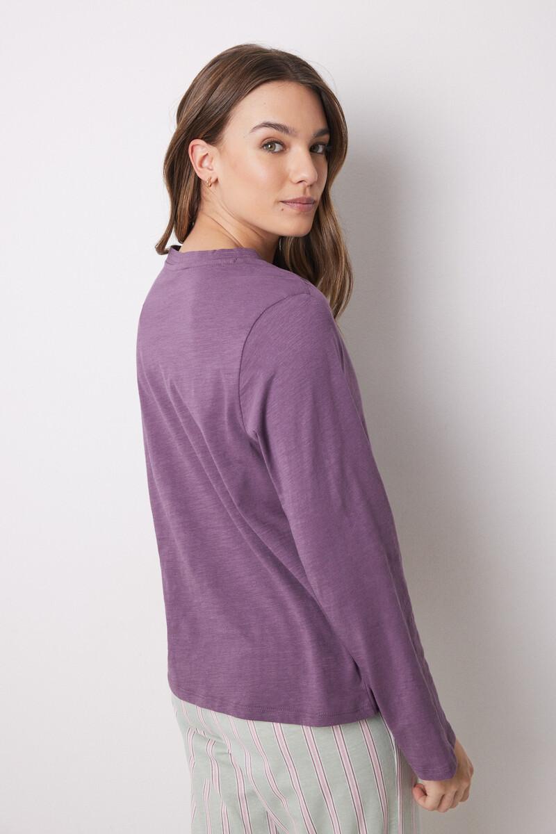 women'secret Camiseta manga larga 100% algodón morado 2025
