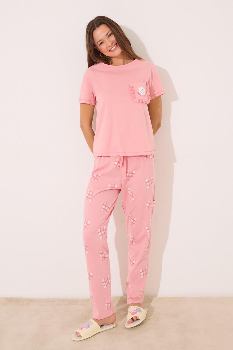 women'secret Pijama 100% algodón rosa Smiley Outlet