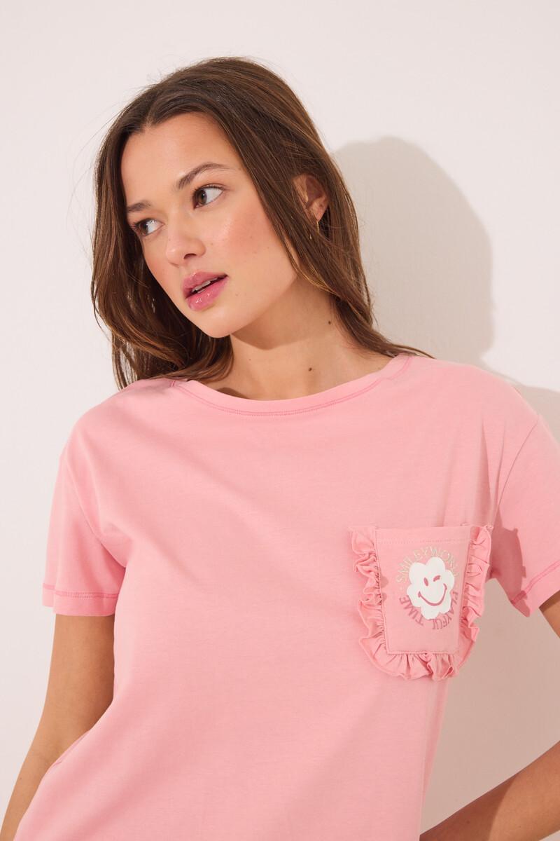women'secret Pijama 100% algodón rosa Smiley Outlet
