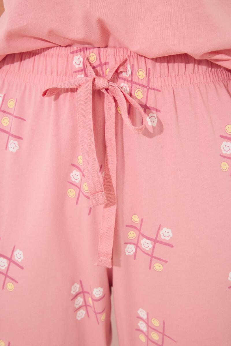 women'secret Pijama 100% algodón rosa Smiley Outlet