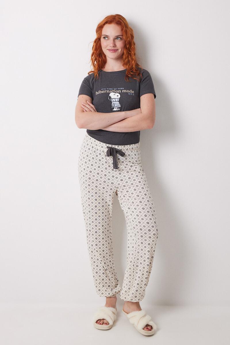 women'secret Pantalón largo carrot estampado cuadros y flores Ofertas