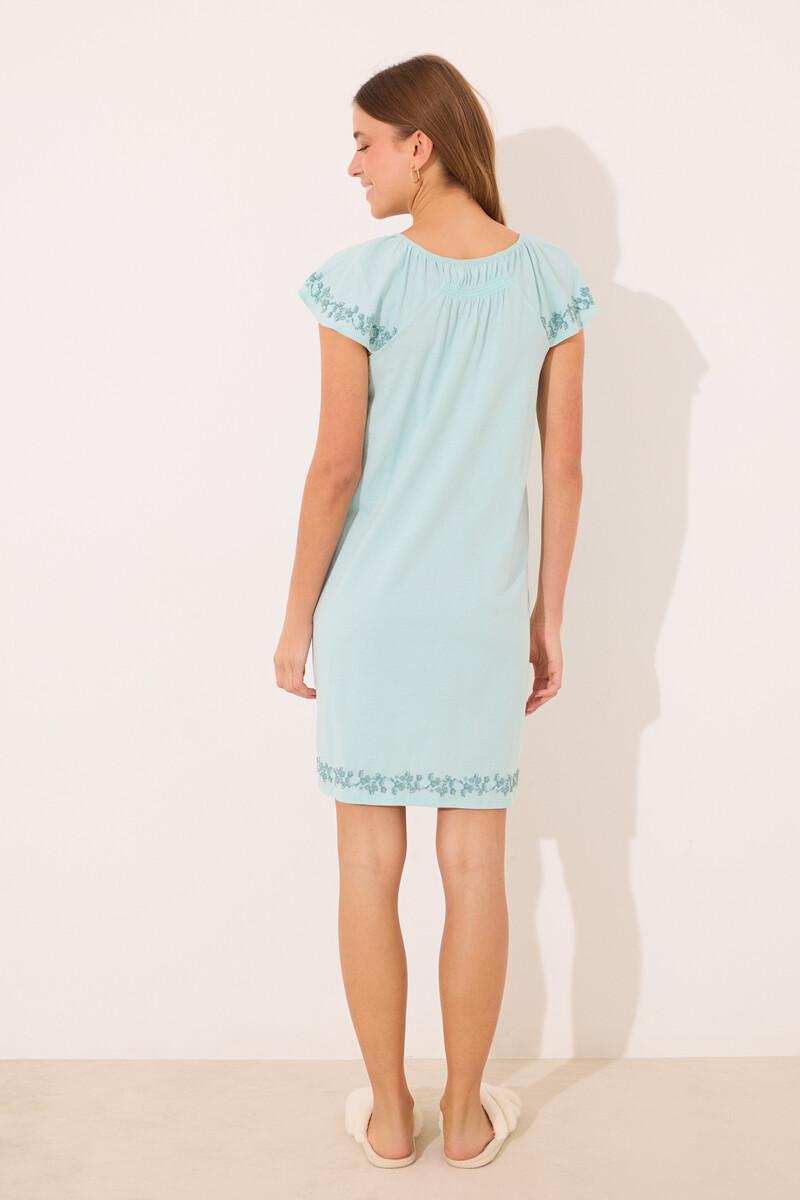 women'secret Camisón corto 100% algodón verde bordado Gran oferta
