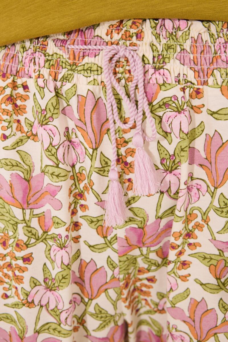 women'secret Pantalón largo lounge 100% algodón flores Ventas relámpago