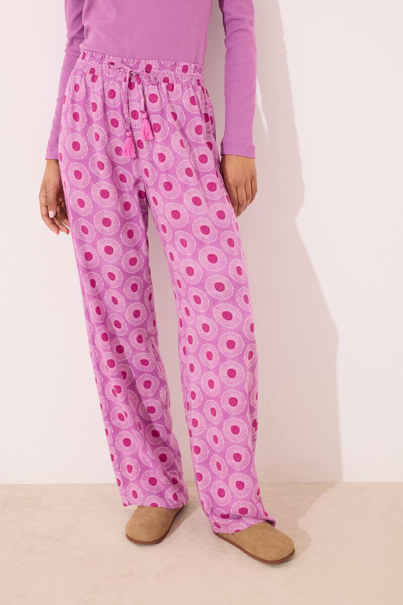 women'secret Pantalón largo viscosa estampado geométrico Descuento