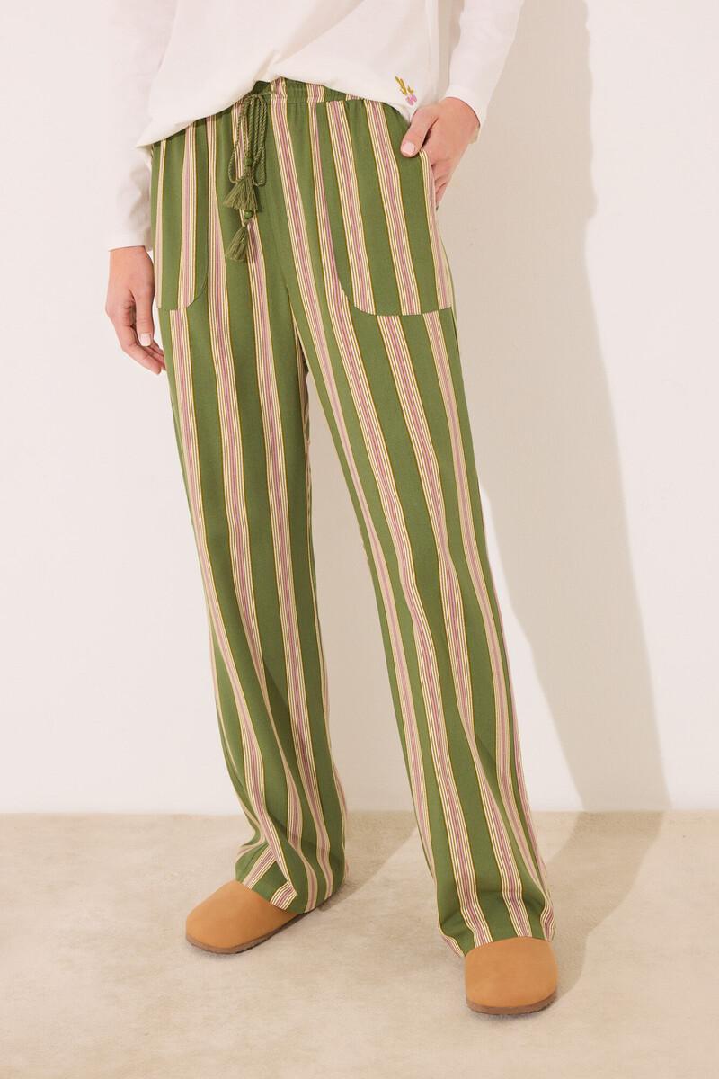 women'secret Pantalón largo lounge viscosa rayas Liquidación