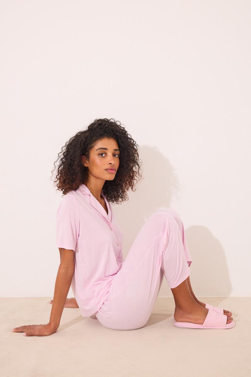 women'secret Pijama camisero Capri viscosa rosa COMPRAR AHORA