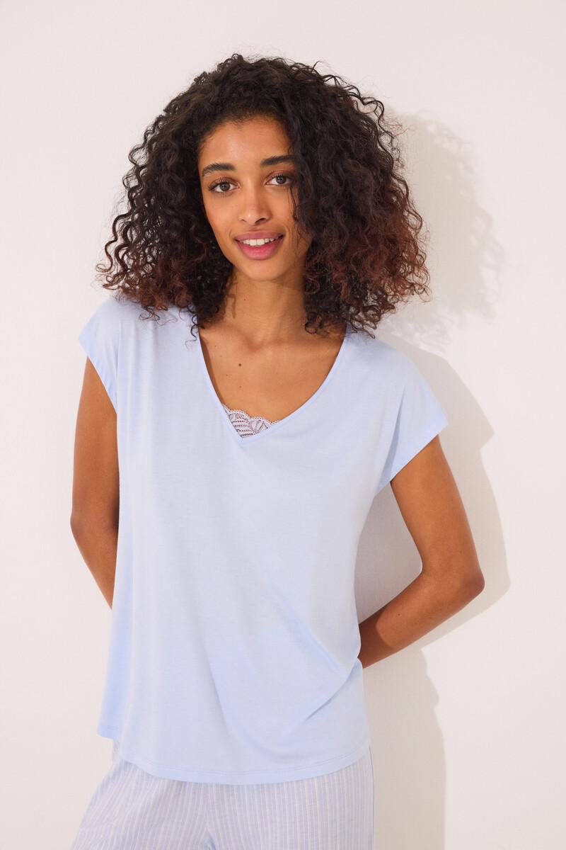 women'secret Pijama Capri viscosa azul rayas ÚLTIMAS EDICIONES