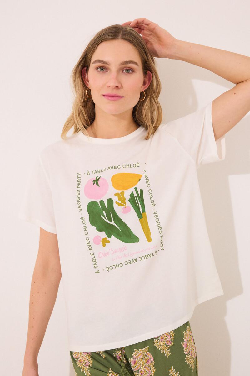 women'secret Camiseta manga corta 100% algodón "verduras" Precio de fábrica
