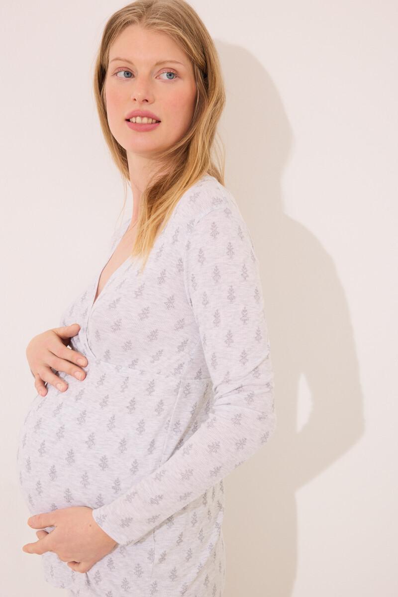 women'secret Pijama "maternity" soft touch gris Solo hoy