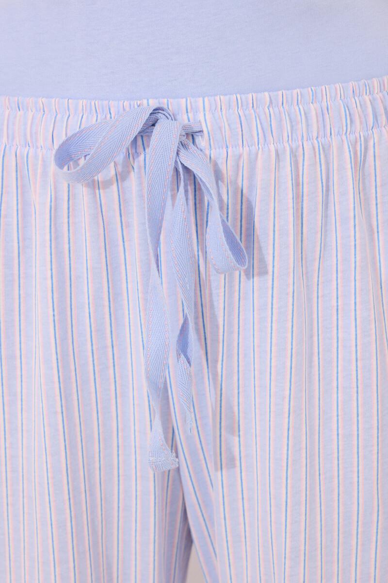 women'secret Pijama Capri 100% algodón azul rayas Oferta especial de fábrica