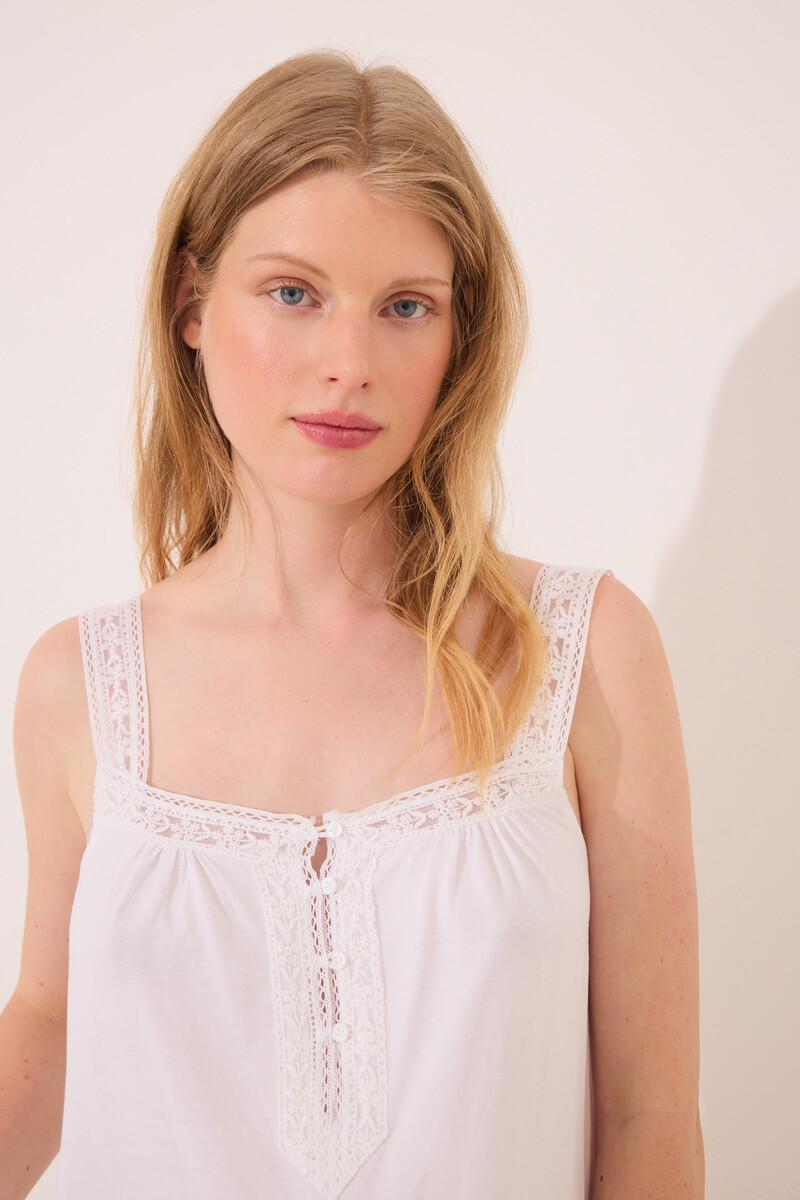 women'secret Camisón corto "maternity" blanco encaje Grandes descuentos