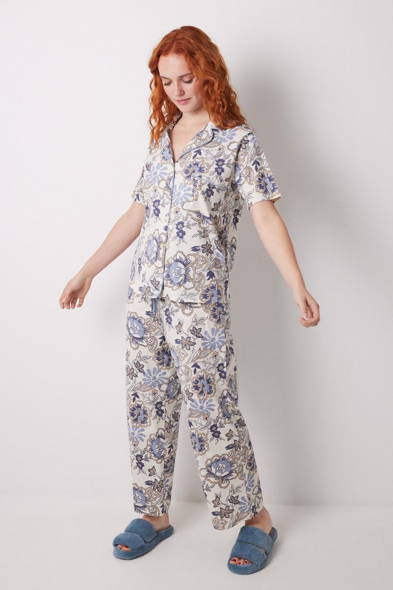 women'secret Pijama camisero Capri 100% algodón flores Envío internacional gratuito