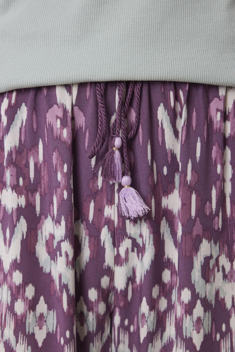 women'secret Pantalón largo viscosa estampado ikat Tienda de fábrica