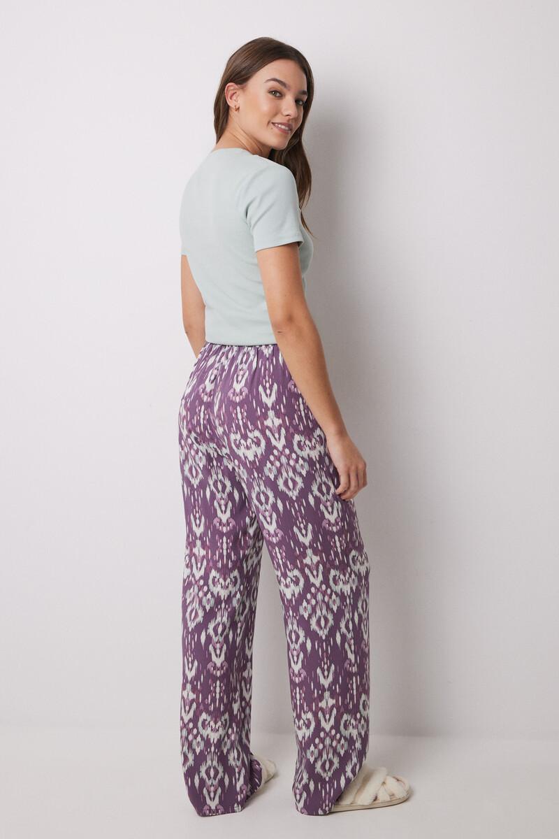 women'secret Pantalón largo viscosa estampado ikat Tienda de fábrica