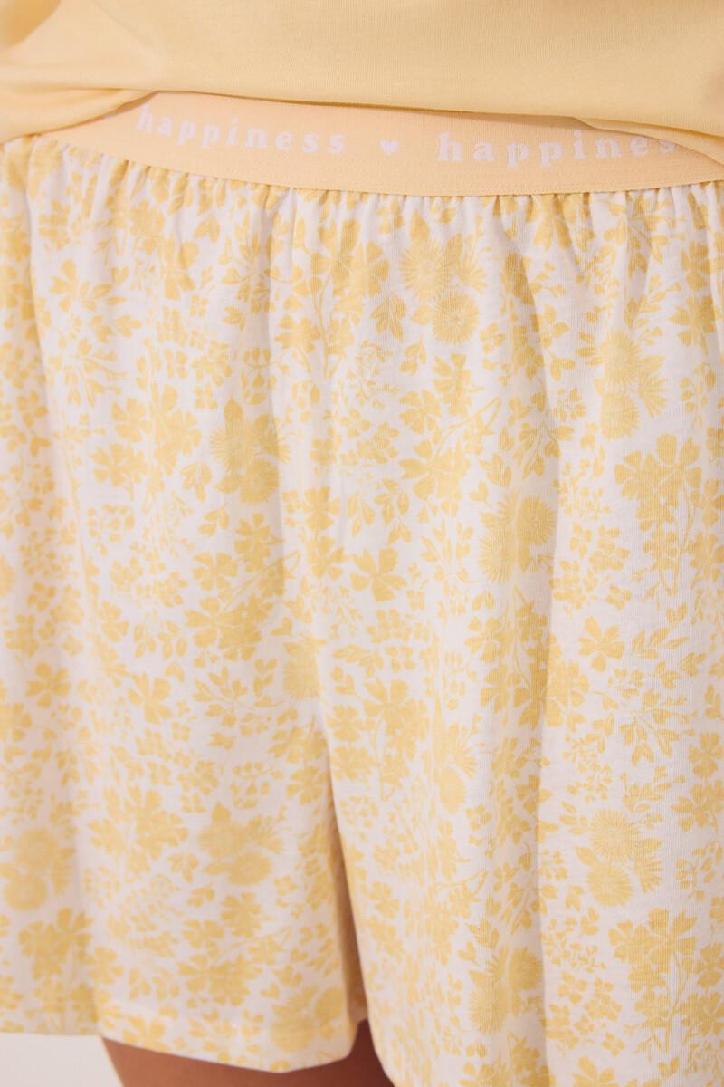 women'secret Pijama corto algodón Smiley amarillo Precios de Black Friday