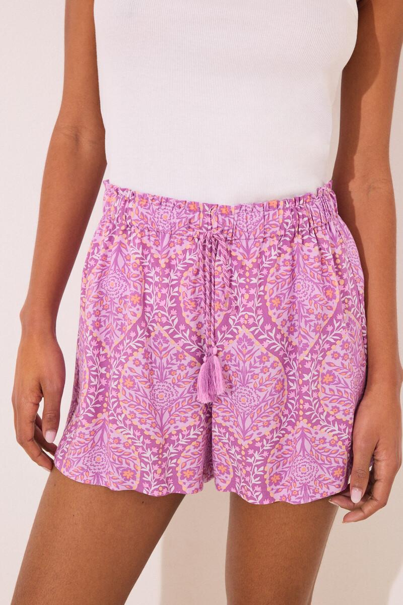 women'secret Pantalón corto viscosa estampado boho 2025