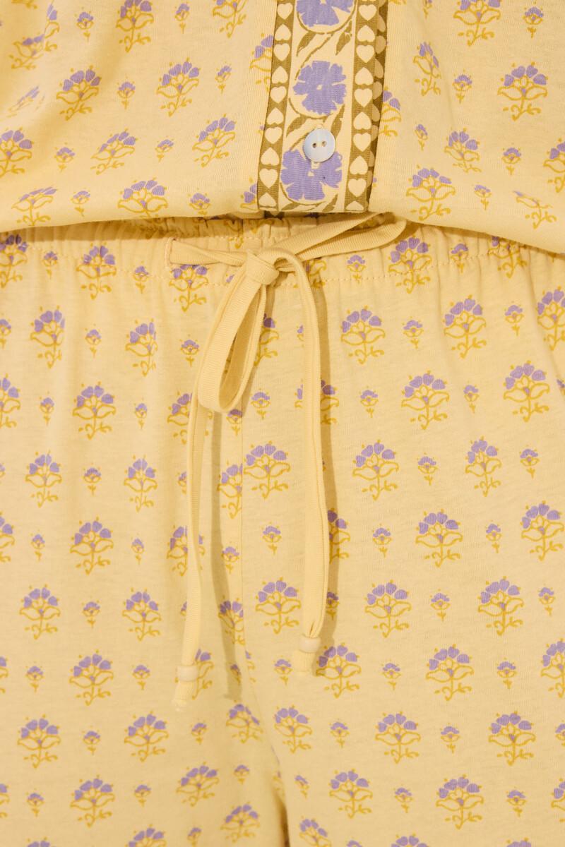 women'secret Pijama 100% algodón amarillo print flores Outlet