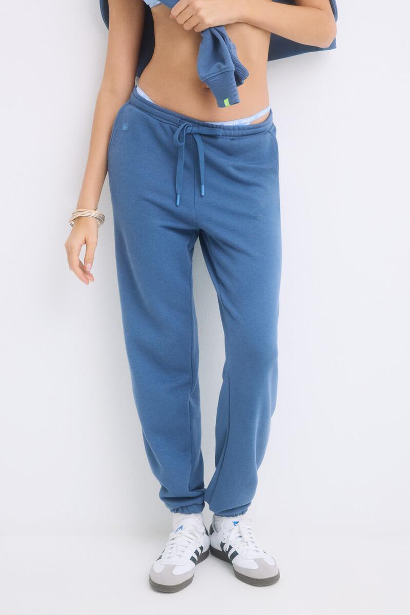 women'secret Pantalón largo jogger felpa azul Ofertas